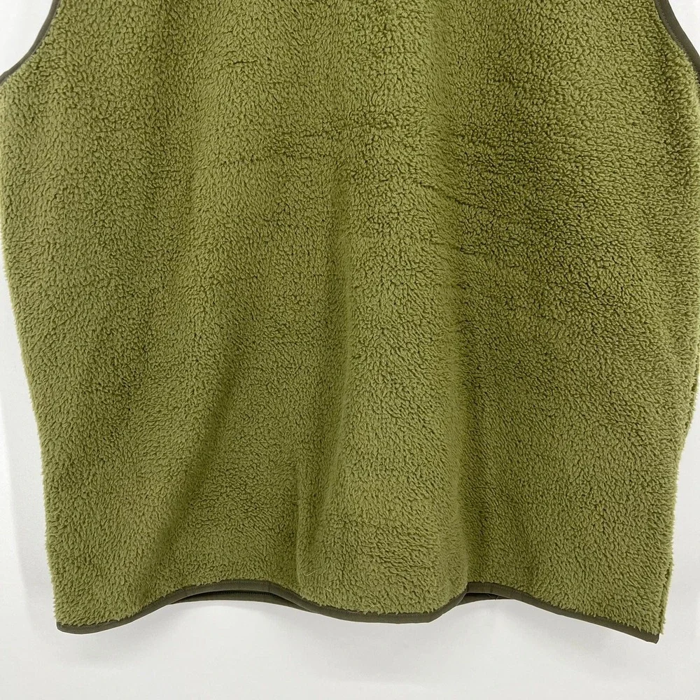 The North Face Mens XXL Olive Green Sherpa‎ Fleece Full Zip Vest Jacket